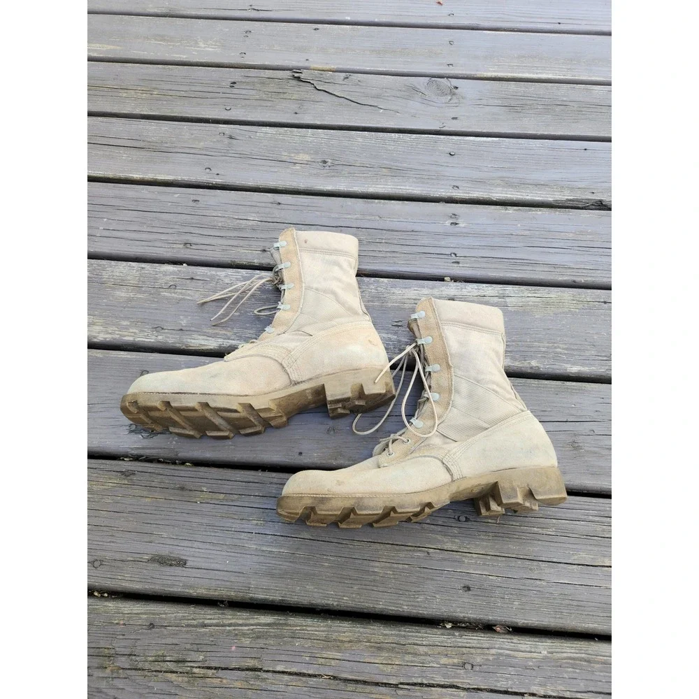 Ro-Search Military Combat Boots Tan Suede‎ Canvas Tactical US Army 10.5W